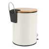 Pedaalemmer metaal wit-naturel 2,5L