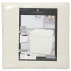 Poef met bergruimte vierkant crème 38*38*38cm
