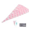 Puntzak transparant roze stippen 37,5x17cm