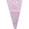 Puntzak transparant roze stippen 37,5x17cm