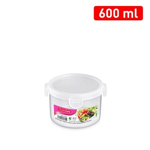 Ronde vershoudbak met klik deksel 600ml