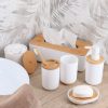 Tandenborstelhouder kunststof bamboe wit-naturel 320ml