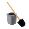 Toiletborstel met houder bamboe-kunststof grijs naturel