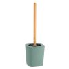 Toiletborstel met houder bamboe-kunststof salie groen-naturel