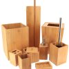 Vierkante zeepdispenser Bamboe zilver-naturel 360ml