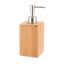 Vierkante zeepdispenser Bamboe zilver-naturel 360ml