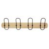 Wandkapstok hout/metaal 4-haken