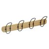 Wandkapstok hout/metaal 4-haken