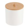 Wattenhouder kunststof-bamboe wit naturel