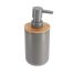 Zeepdispenser kunststof-bamboe grijs naturel 300ml