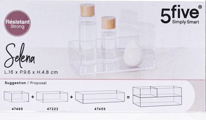 Opbergbak transparant rechthoekig 16x9,6x4,8cm