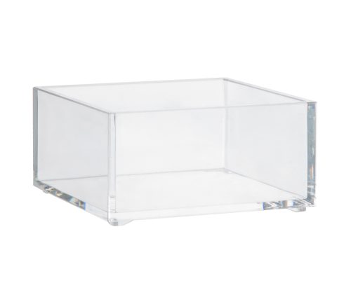 Opbergbak transparant vierkant 9,6x9,6x4,8cm