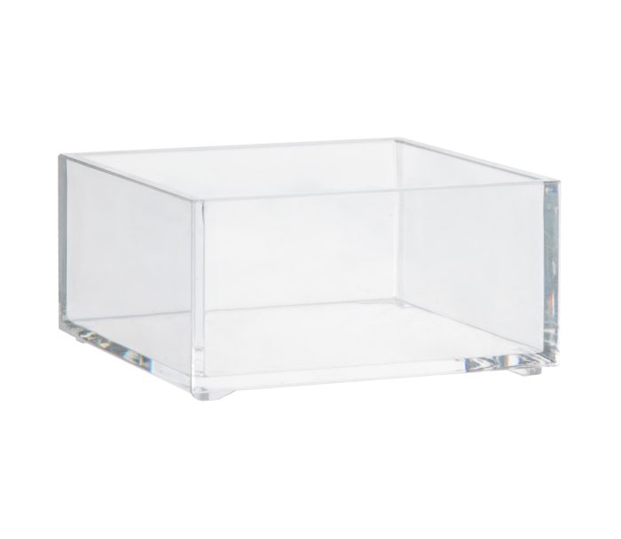 Opbergbak transparant vierkant 9,6x9,6x4,8cm
