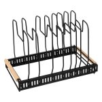 Uitschuifbare pannen organizer metaal-hout 32-58cm