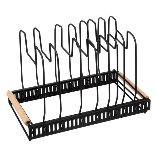 Uitschuifbare pannen organizer metaal-hout 32-58cm