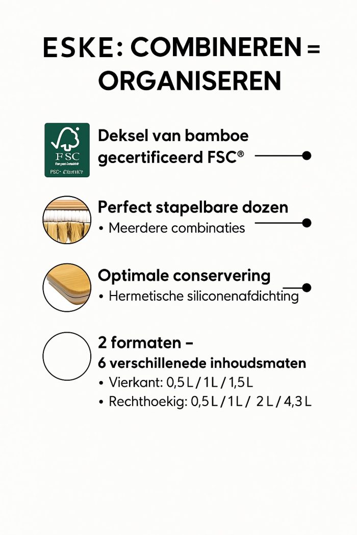 Voorraadbus luchtdicht bamboe 2L