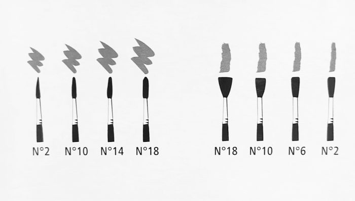 Lange penselen set synthetisch 8-dlg