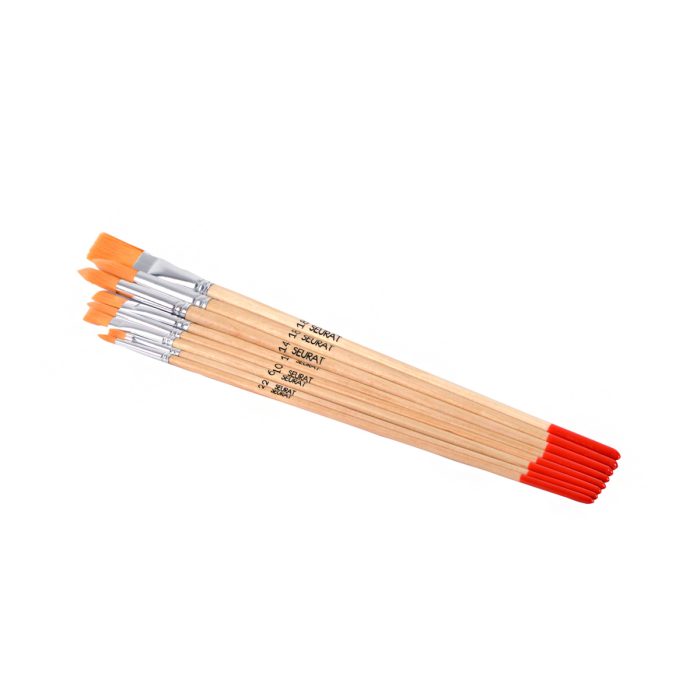 Lange penselen set synthetisch 8-dlg