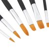 Penselen set synthetisch plat-rond 7-dlg
