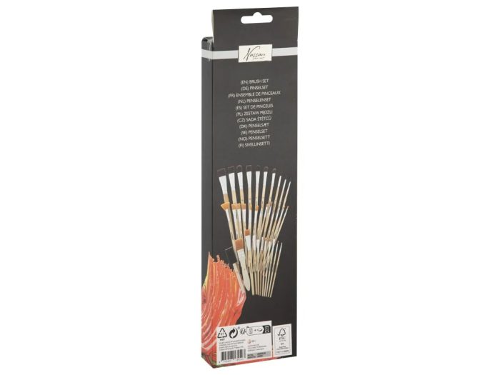 Penselen set synthetisch plat-rond 35-dlg
