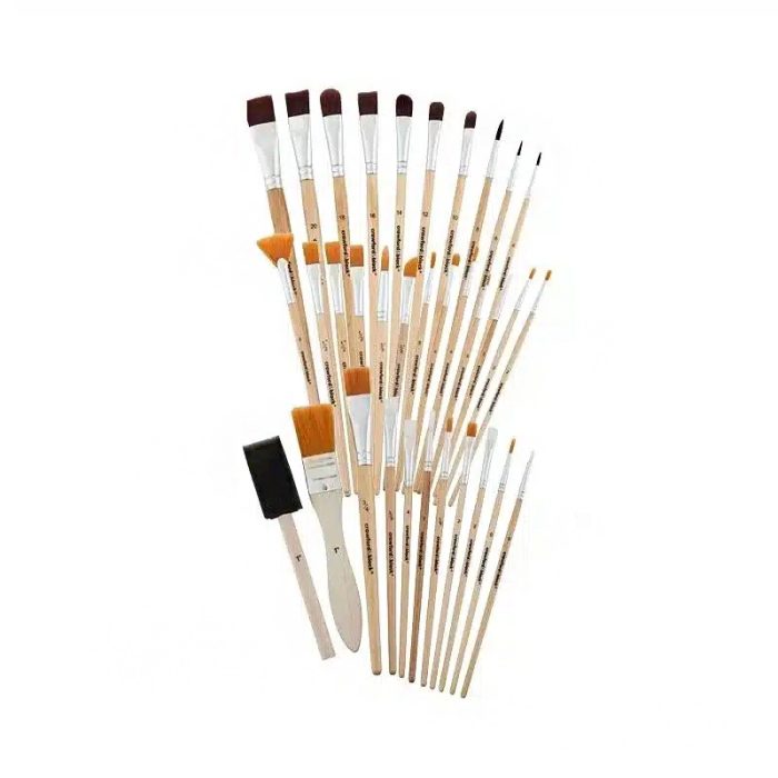 Penselen set synthetisch plat-rond 35-dlg