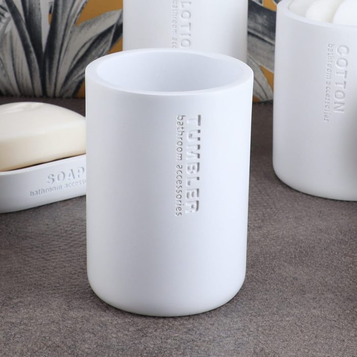 Badkamerbeker polyresin wit 330ml
