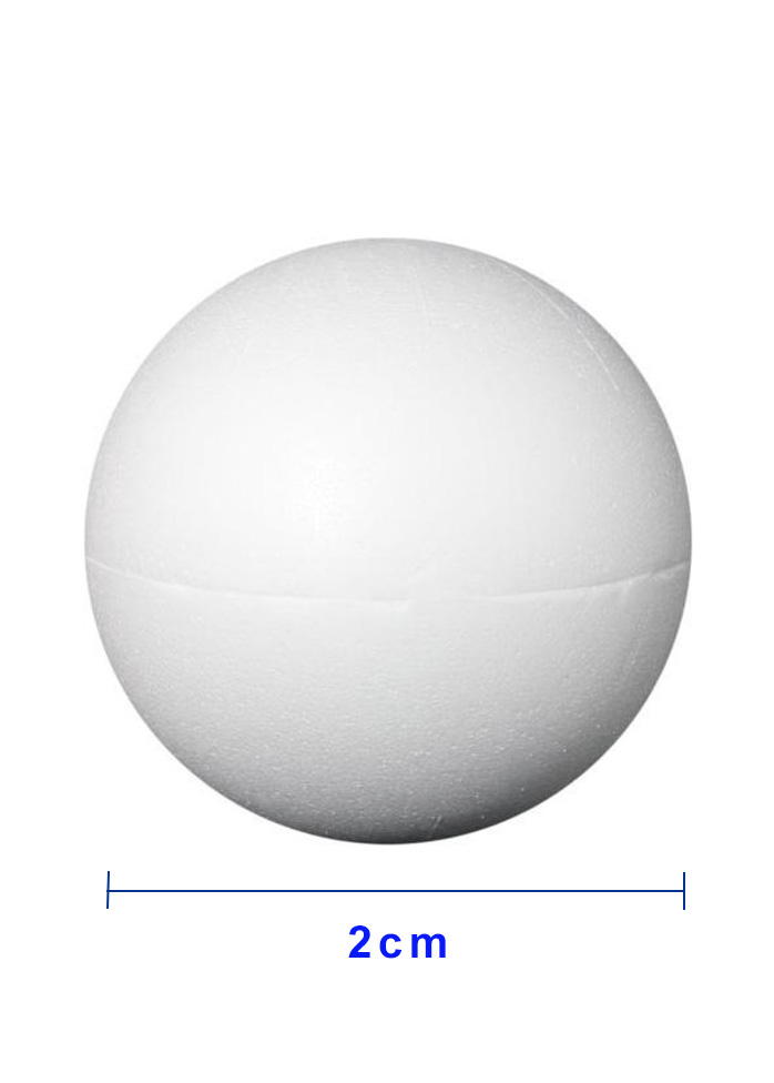 Piepschuim bal wit 2cm/12 stuks