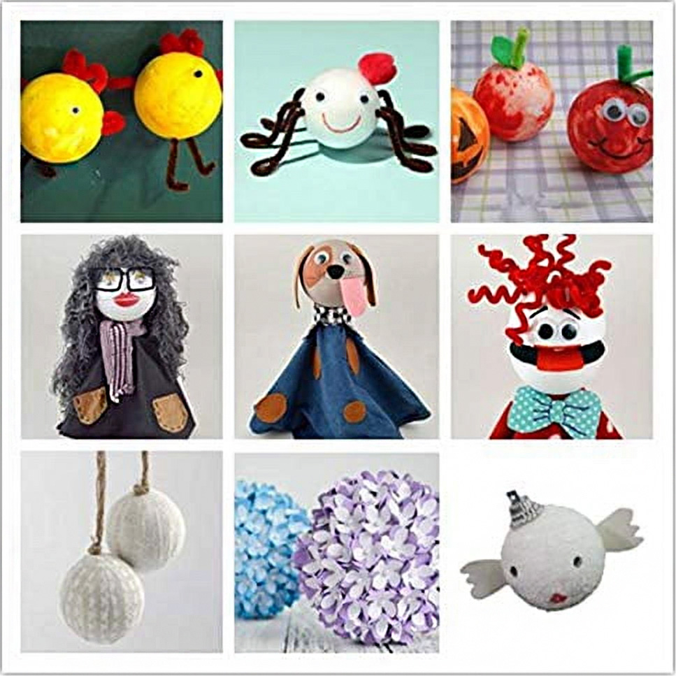 Piepschuim bal wit 4cm/8 stuks