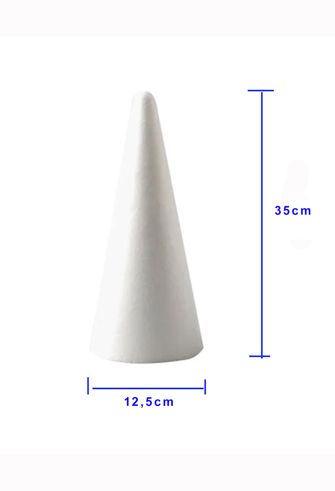 Piepschuim kegel wit 35cm