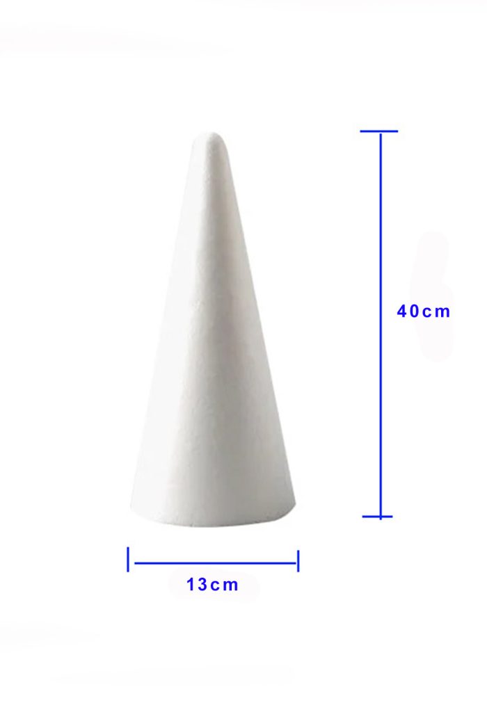 Piepschuim kegel wit 40cm