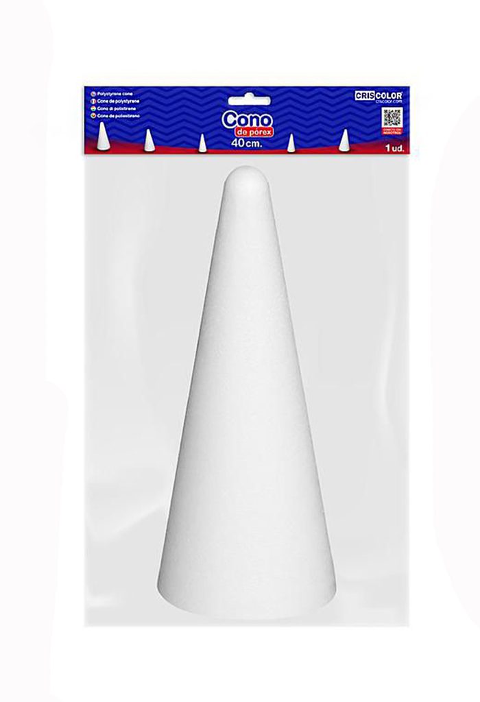 Piepschuim kegel wit 40cm