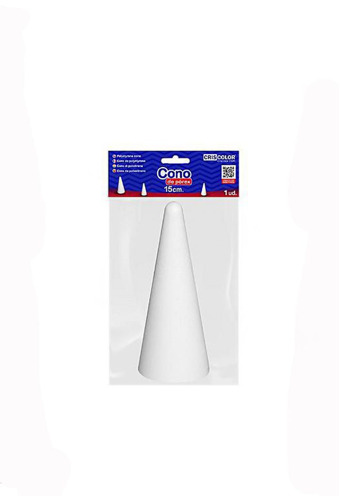 Piepschuim kegel wit D6*15cm
