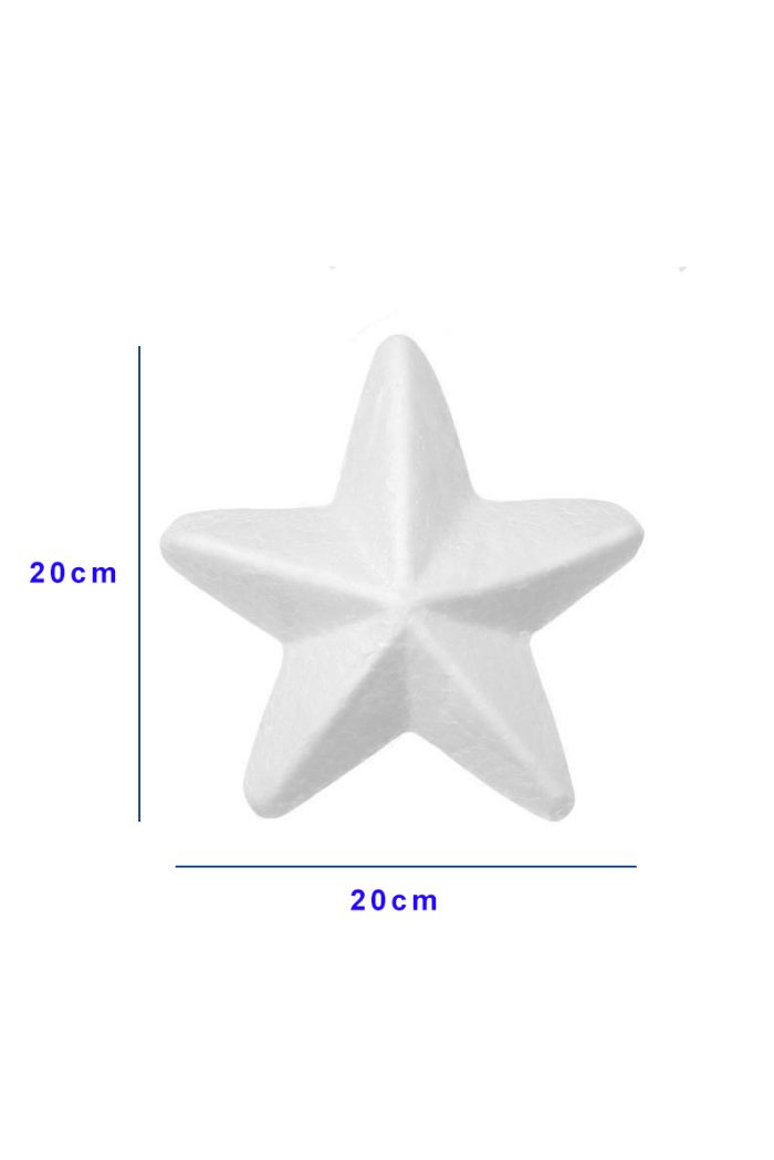 Piepschuim ster wit 20*20cm