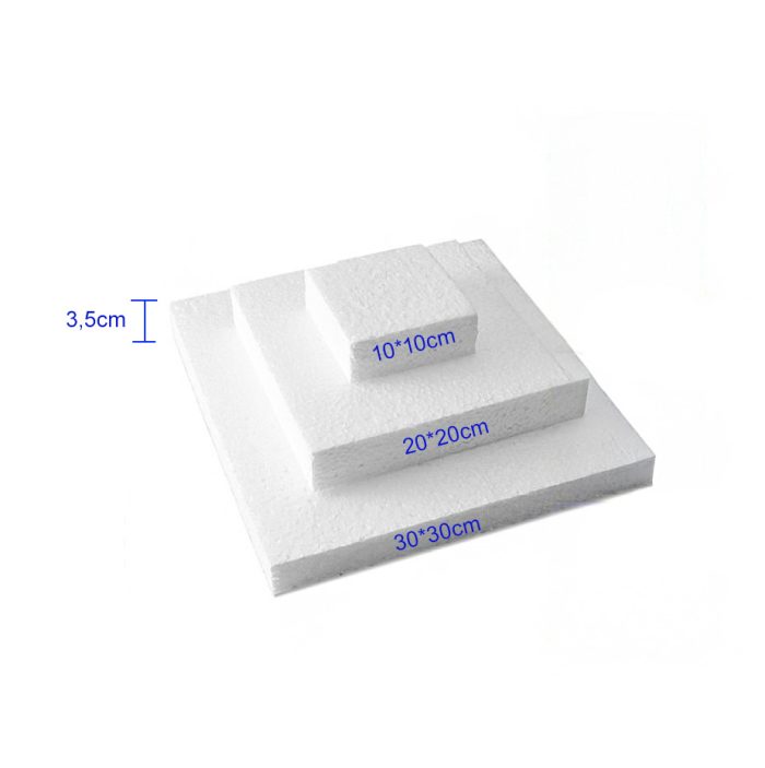 Piepschuim vierkant wit 10-20-30cm
