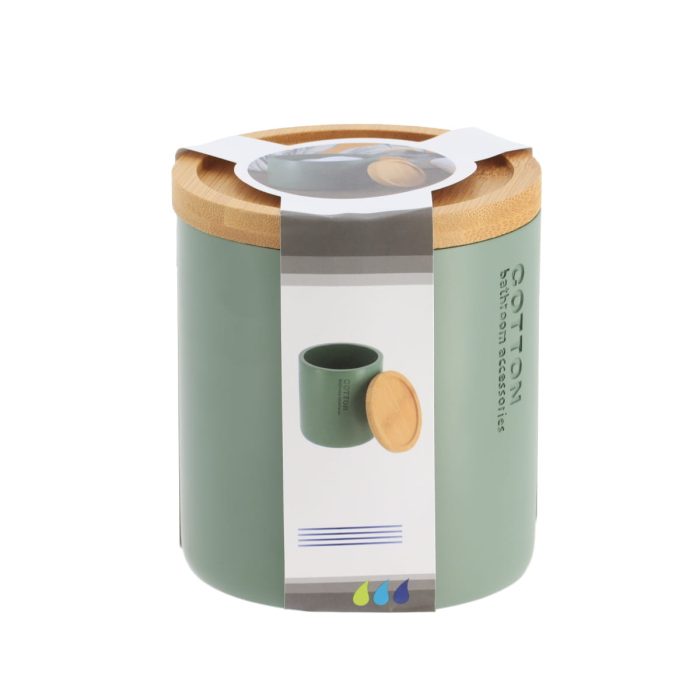 Wattenhouder polyresin bamboe kakigroen naturel