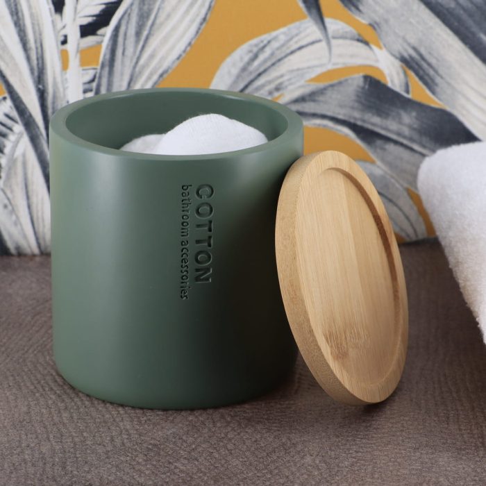 Wattenhouder polyresin bamboe kakigroen naturel