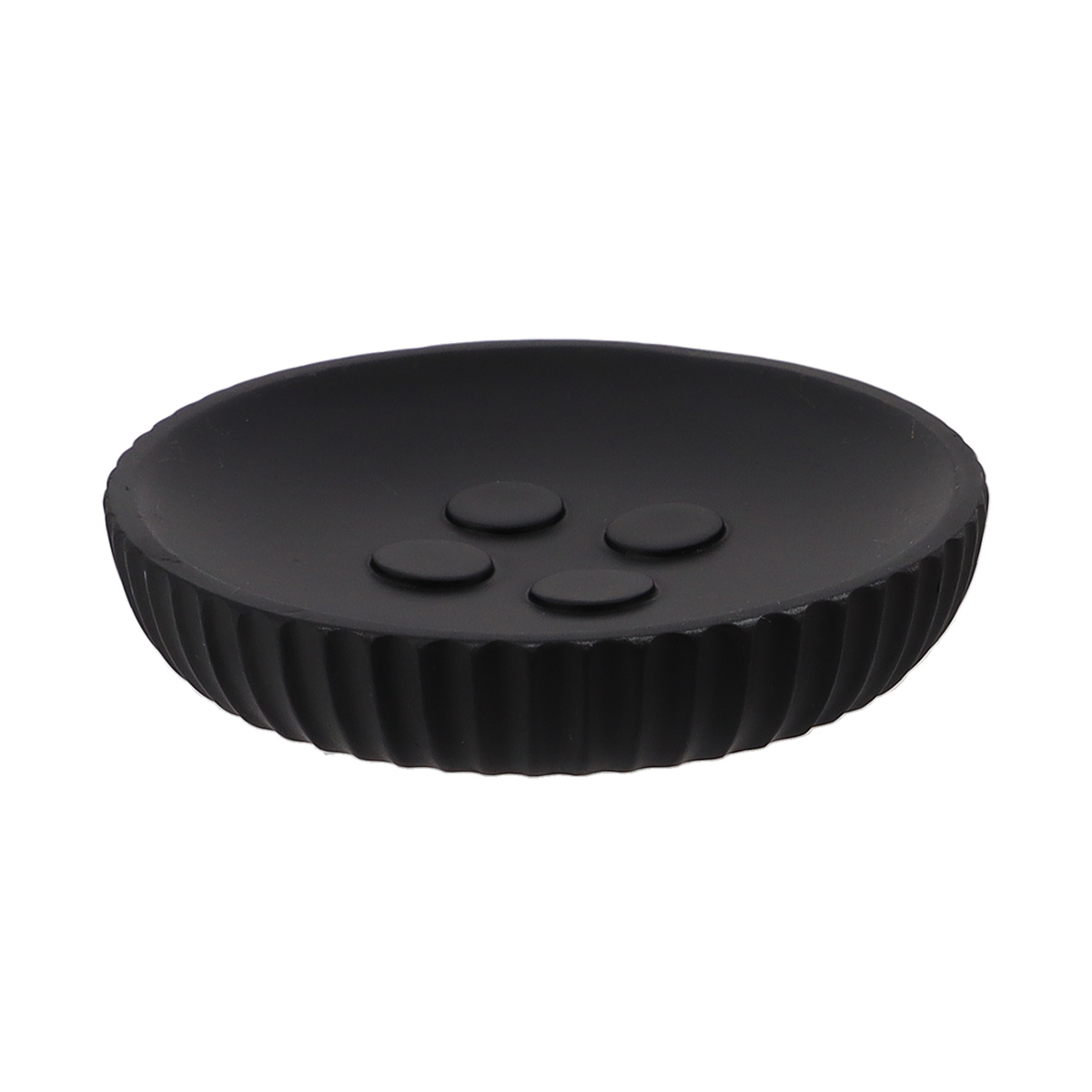 Zeephouder geribbeld polyresin zwart