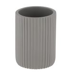 Badkamerbeker geribbeld polyresin grijs 360ml