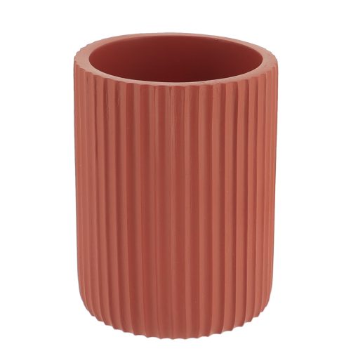 Badkamerbeker geribbeld polyresin Terracotta 360ml