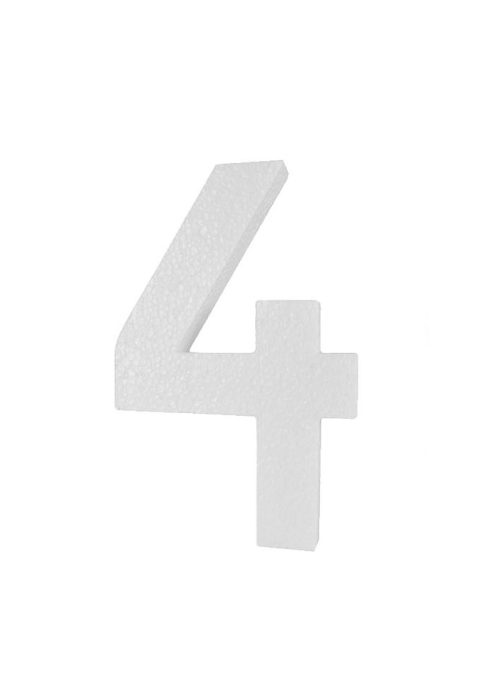 Piepschuim cijfer 4 (30cm)