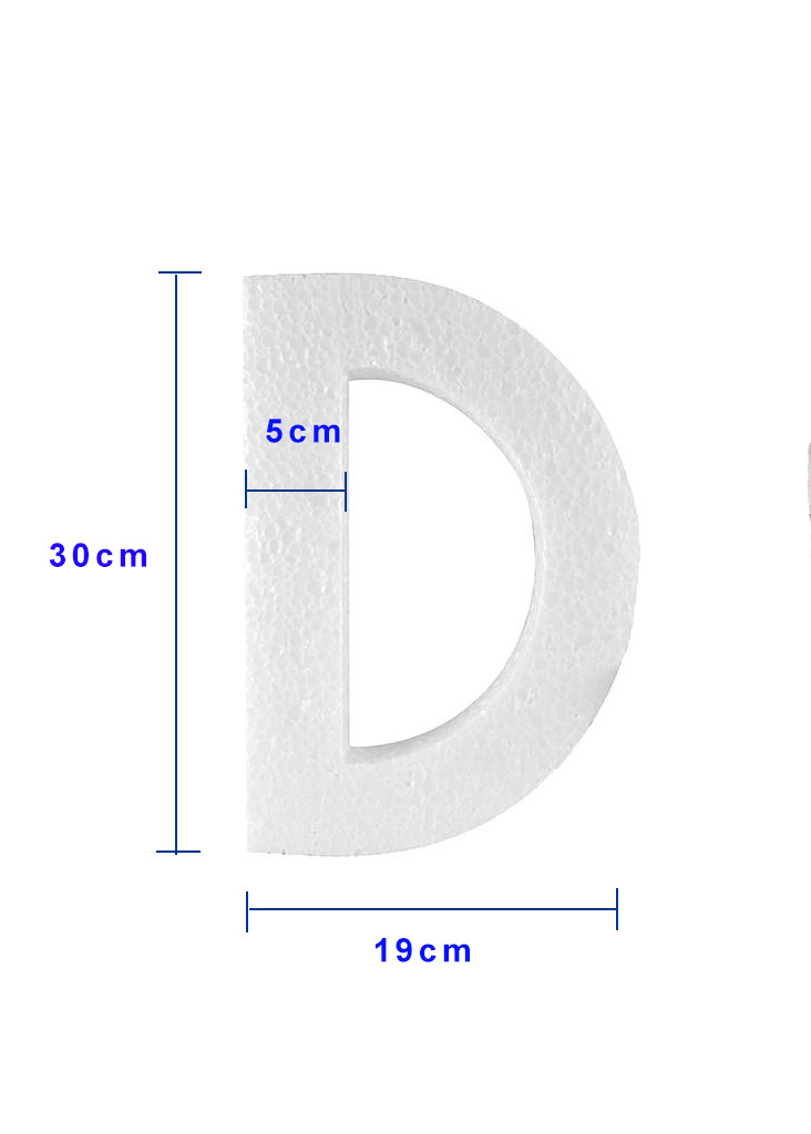 Piepschuim letter D 30cm