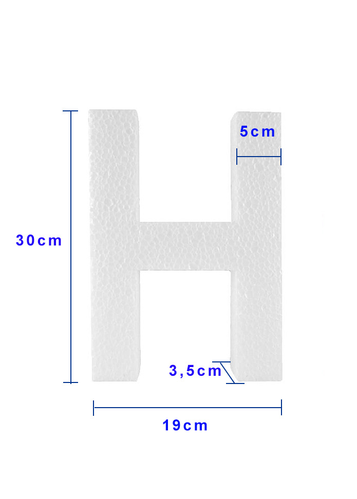 Piepschuim letter H 30cm