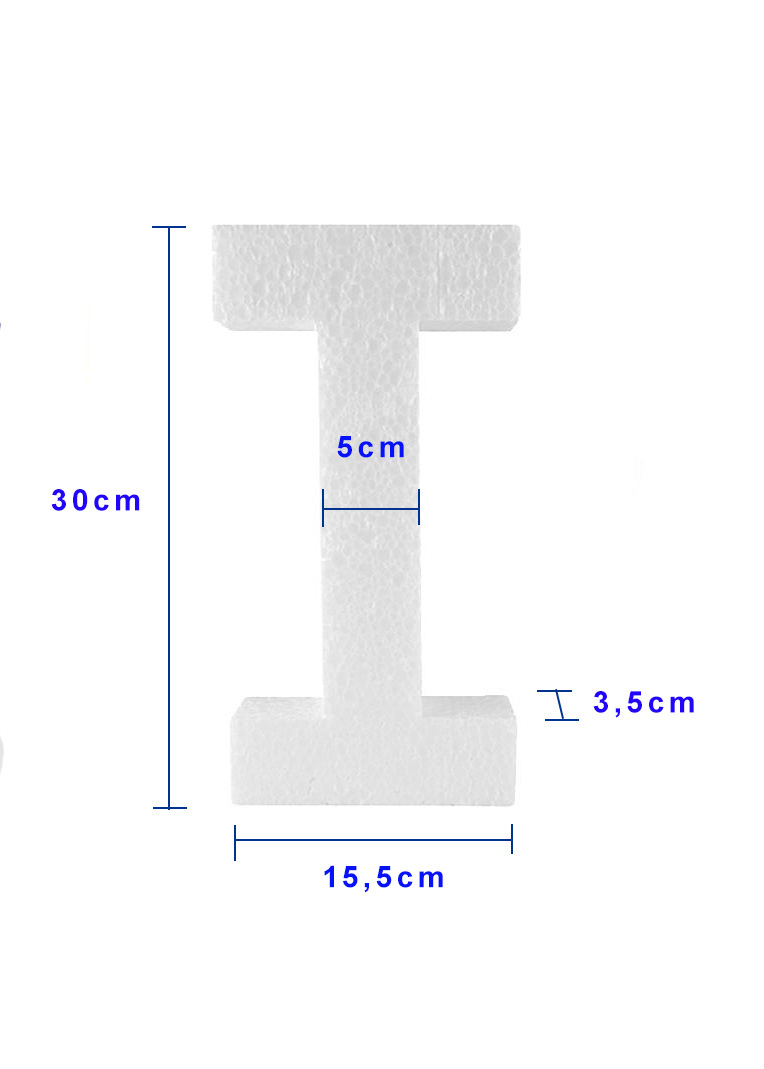 Piepschuim letter I 30cm