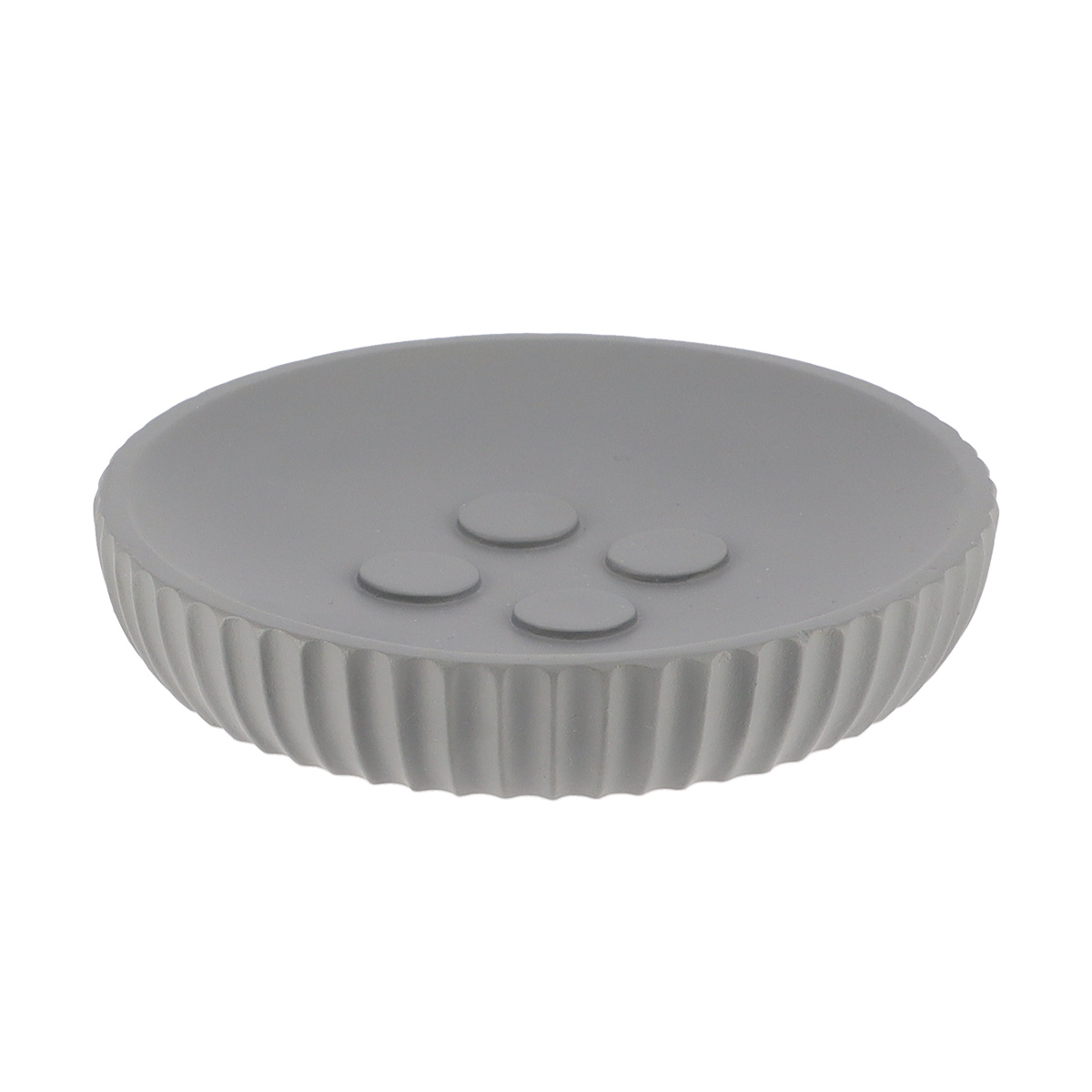 Zeephouder geribbeld polyresin grijs