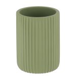Badkamerbeker geribbeld polyresin kakigroen 360ml