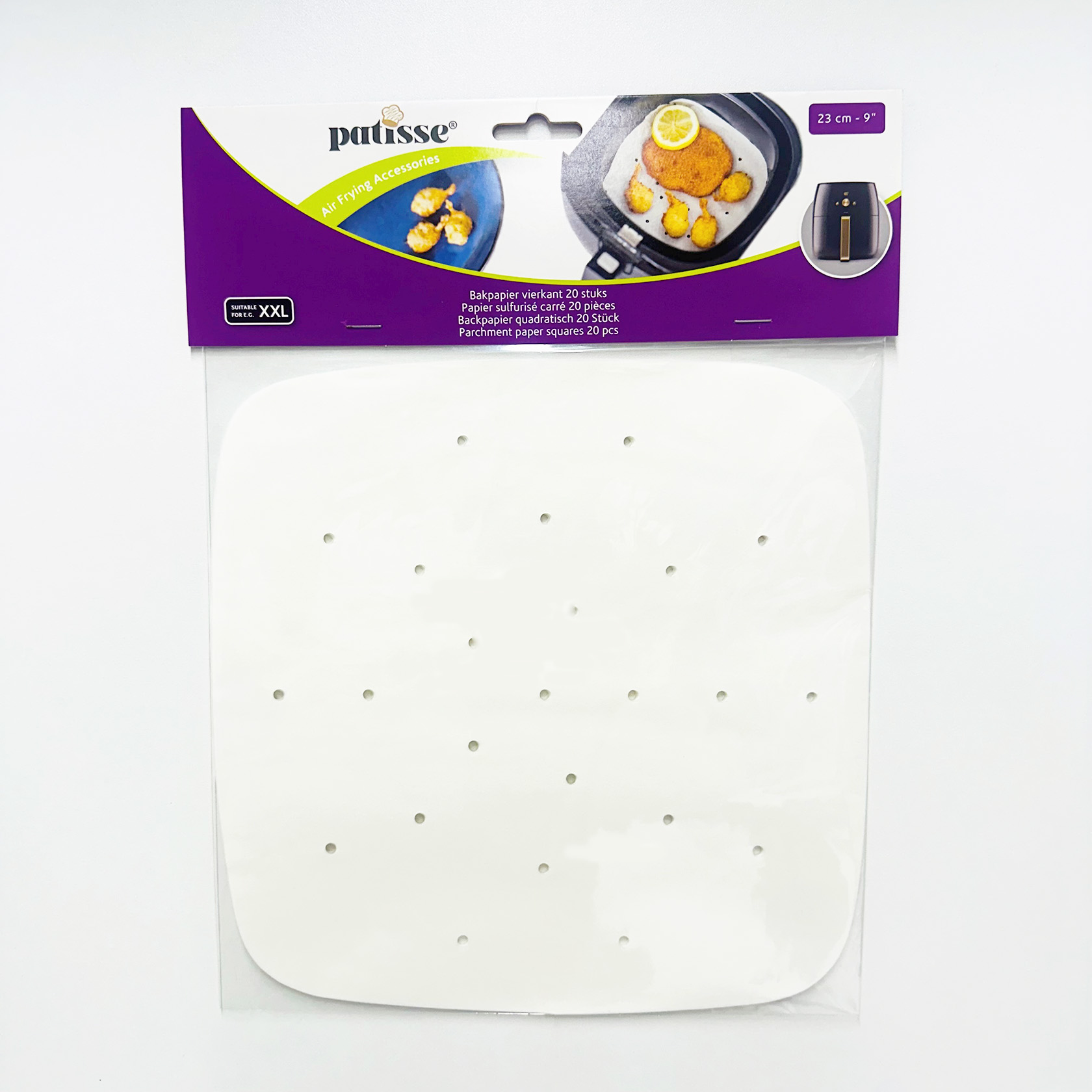 Bakpapier airfryer 23x23cm 20st