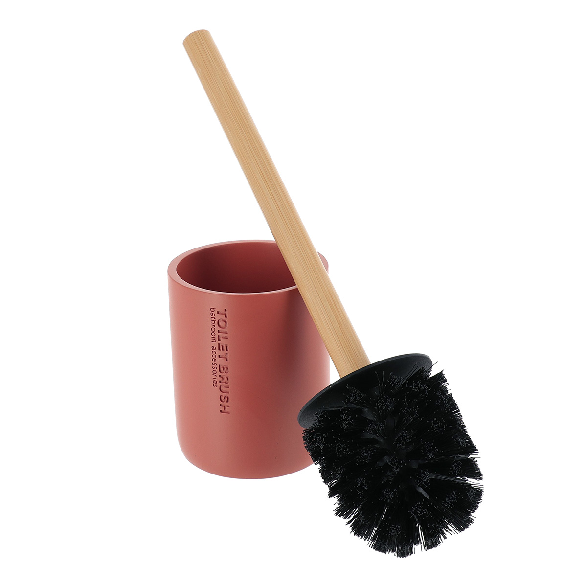 Toiletborstel met houder polyresin terracotta-naturel