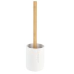 Toiletborstel met houder polyresin wit-naturel