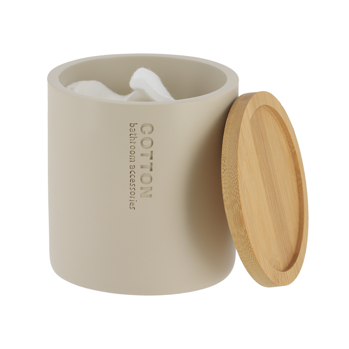 Wattenhouder polyresin bamboe beige naturel