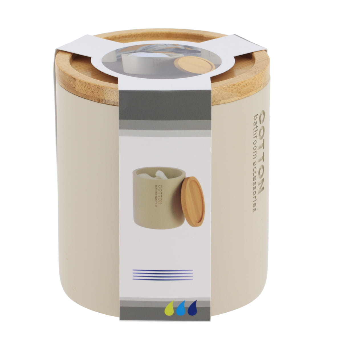 Wattenhouder polyresin bamboe beige naturel